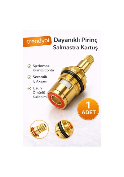 Salmastra Musluk İçi Aç Kapa Seramik Milli Pirinç Gövde Musluk Kartuşu Yedek Parça Dayanıklı