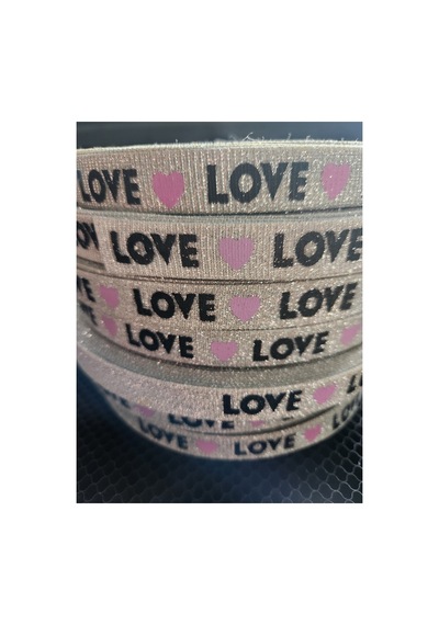 Simli Şerit Love Yazılı Pembe Kalpli 2 Cm 5 Metre - 691825570 Diğer