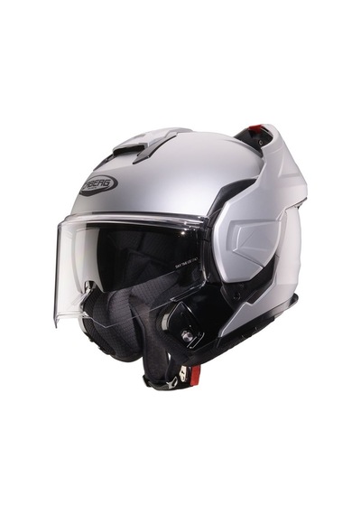 Motosiklet Kaskı Modüler Güneş Vizörlü Çene Açılır Matt Silver Motorcu Kask Beyaz