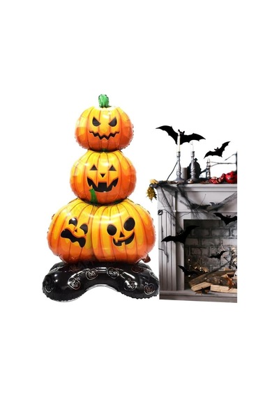 Halloween Cadılar Bayramı Balkabağı Ağacı Ayaklı Büyük Boy Folyo Balon 109x61x40 Cm
