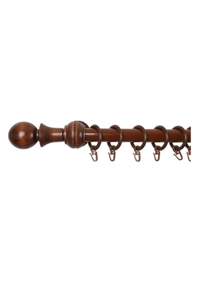 Meyra Demonte Başlıklı Ahşap Rustik Perde Askısı - Raysız -ceviz 225 Cm Ceviz