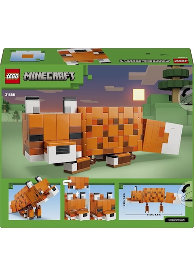 LEGO® Minecraft® Tilki 21588 - 10 Yaş Üzeri Çocuklar için Duruşu Ayarlanabilir Dekoratif Yaratıcı Oyuncak Yapım Seti (497 Parça)