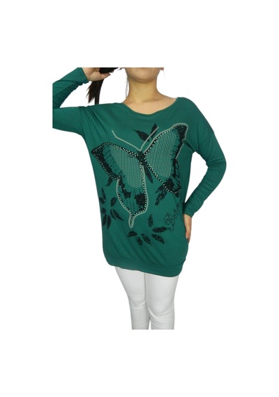 Kadın Oversayz Kelebek Baskılı Sweatshirt Brg39702 001