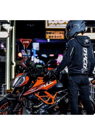 Motoanl Motosiklet Ve Bisiklet Korumalı Jacket Yağmurluk Polyester Stopwater Sertifika Korumalı Mont Black