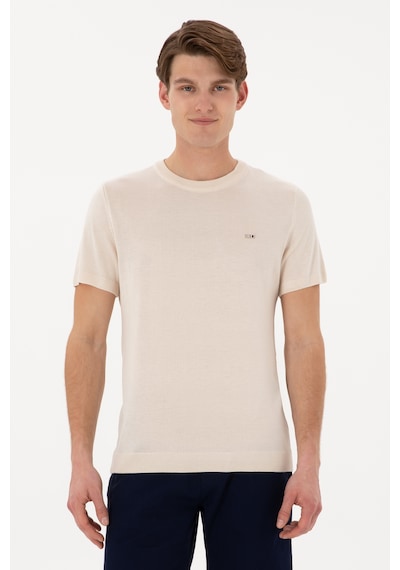 U.S. Polo Assn. Erkek Slim Fit Bisiklet Yaka Taş Tişört 50306456-VR049
