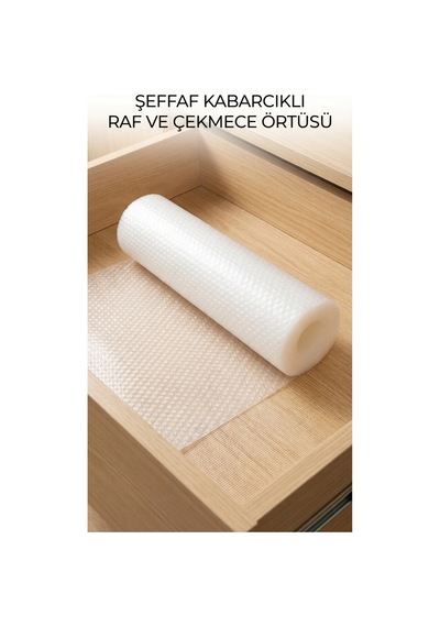 Şeffaf Pvc Raf Ve Dolap İçi Kaydırmaz Koruyucu Örtü 45x300 Cm Çok Renkli