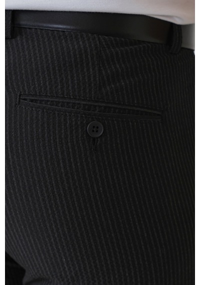 Comfort Fit Rahat Kalıp Pileli Esnek Pamuklu Çizgili Koyu Siyah Jogger Pantolon P 1218 K.siyah Comfort Fit Rahat Kalıp Pileli Esnek Pamuklu Çizgili Koyu Siyah Jogger Pantolon P 1218 K.siyah