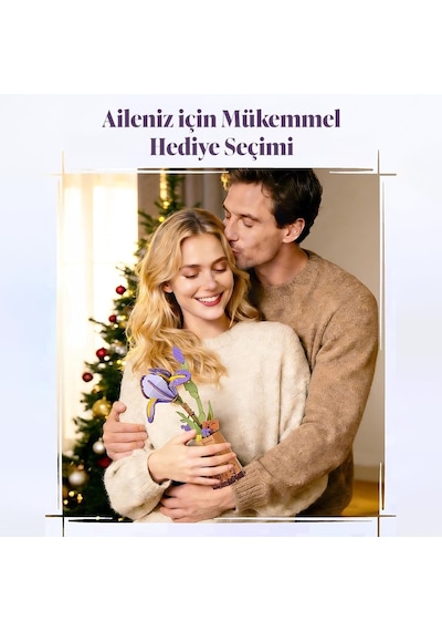 Rowood Tw121 Süsen Çiçeği Purple Iris Dıy Minyatür Maket Model Seti Ahşap 3d Wooden Puzzle Model Kit Ahşap Maket Dekoratif Hobi Seti