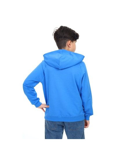 Toontoy Kids Toontoy Erkek Çocuk Relax Fit Kapüşonlu Cepli Reglan Kol Baskılı Sweatshirt - 2 İplik Saks