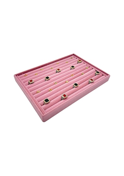 Yüzük Ve Koldüğmesi Tablası Rulo Süet Pembe