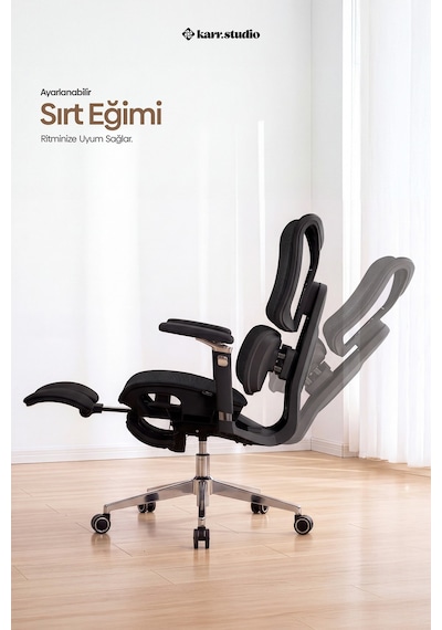 Okawa Titreşimli Masaj Destekli Ergonomik Çalışma Koltuğu - Siyah