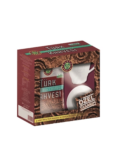 Kahve Dünyası Türk Kahvesi Ofis Seti 4 X 100 Gr Fincan Hediyeli Türk Kahvesi