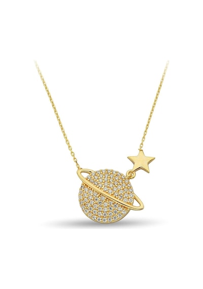 Çgk Çiğdem Gürel Kuyumculuk Gezegen Ay Yıldız Altın Kolye 14k Gold