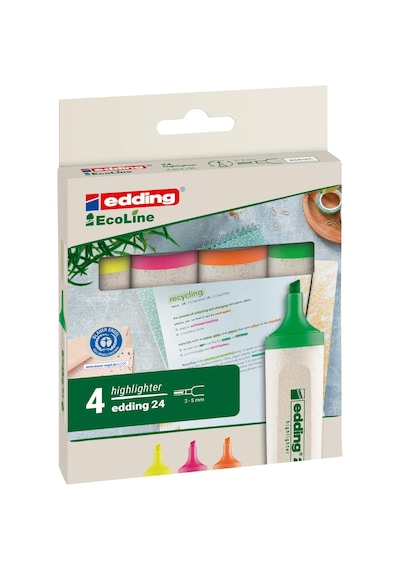 Edding 24 Fosforlu Kalem Seti 4 Lü Açık Mavi