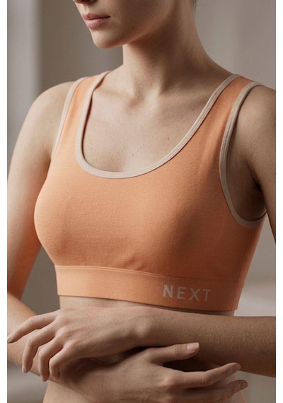 Fit Women Next Baskılı Pedsiz Büstiyer 8012 Turuncu