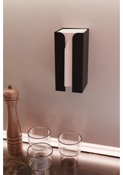 Tr Metal Siyah Güçlü Yapışkanlı Organizer Peçetelik,dispenser Mutfak Banyo Peçetelik Mt107s Genel