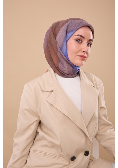 Silk Home Olinda İpek Eşarp 47005-18 Taba, Gri, Kahve, Koyu Mavi, Füme