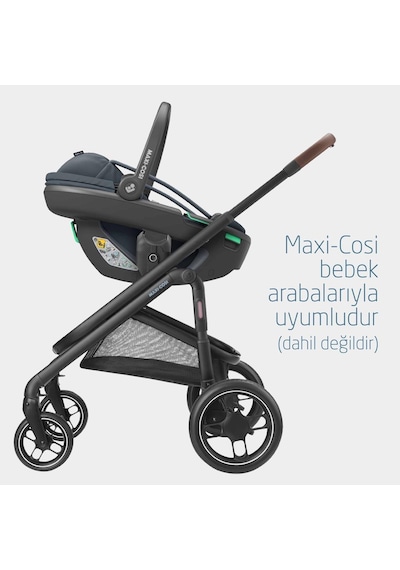 Maxi-Cosi Coral 360 Dönebilir Isofix Bazalı 2'si Bir Arada Ana Kucağı ve Oto Koltuğu Essential Graphite