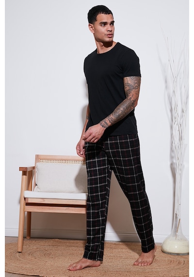 Buratti Pamuklu Regular Fit Normal Bel Düz Paça Cepli Erkek Pijama Altı 6574003 Siyah-Bordo Buratti Pamuklu Regular Fit Normal Bel Düz Paça Cepli Erkek Pijama Altı 6574003 Siyah-Bordo