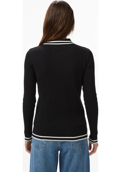 Nautica Kadın Siyah Classic Fit Uzun Kollu Polo Yaka T-shirtdüz57k113t
