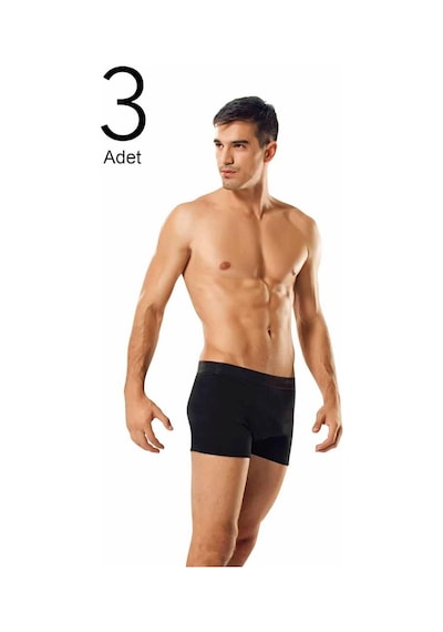 Namaldı 3'Lü Paket Elastan Erkek Boxer Siyah