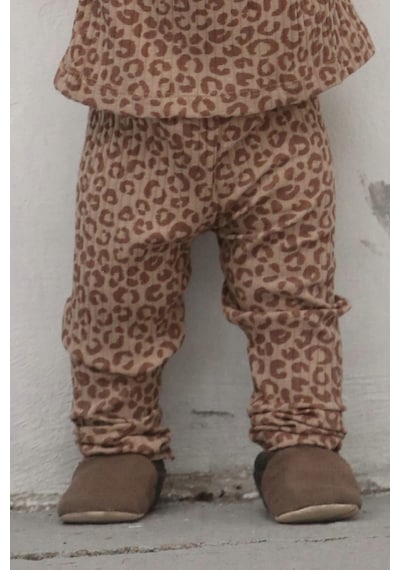 Oh La La Koala Leopar Desenli Bebek Tayt Kahverengi