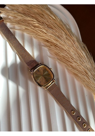 Gold Hasır Kordon Minimal Kadın Kol Saati Modern Vintage Model Bb0021 Gümüş