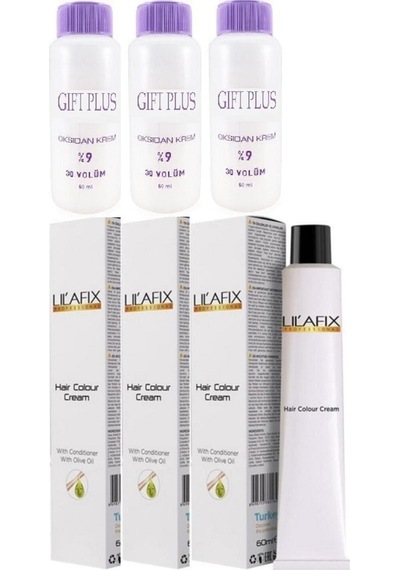 Lilafix Saç Boyası 4.65 Şarap Kızılı 3'lü + Gift Plus Oksidan 3'lü