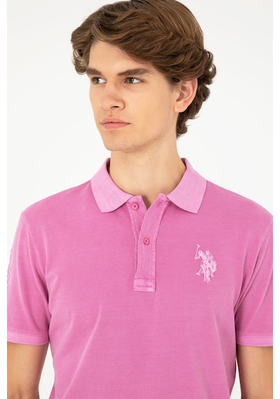 U.S. Polo Assn. Erkek Slim Fit Polo Yaka Menekşe Basic Tişört 50279591-VR037