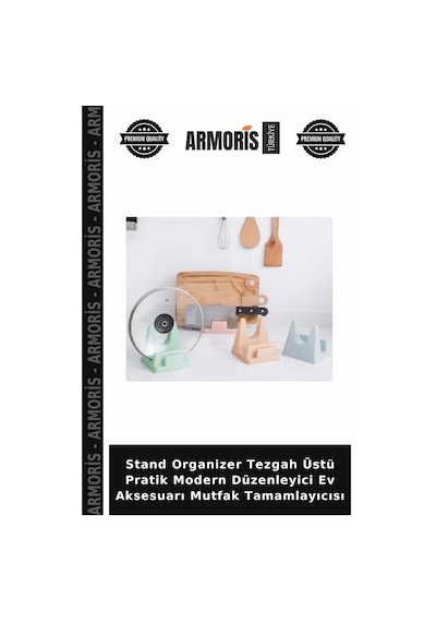 Stand Organizer Tezgah Üstü Pratik Modern Düzenleyici Ev Aksesuarı Mutfak Tamamlayıcısı Çok Renkli