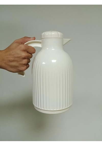 1.5 Lt Camlı Termos 1185 Glazed Thermos Krem