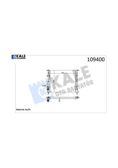 Radyatör Clıo Iı-logan 04 Kng 01 Mgn 96 1.4-1.61.5d-1.9 Klimasız Mek 430x377.5x23 2 Sıra Al Pl Kale Radyatör