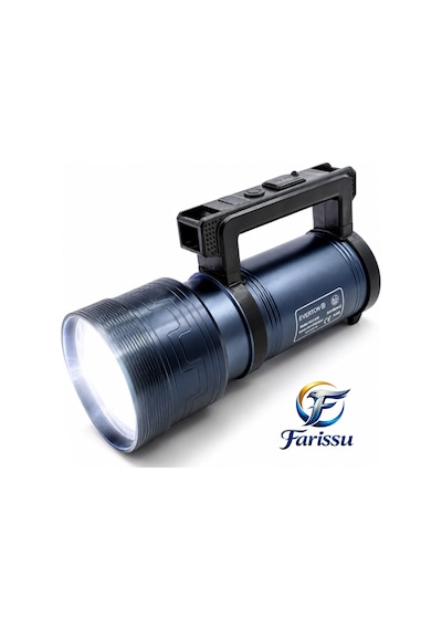Everton Rt-829 Şarjlı Zoomlu Led El Feneri - 15000 Lümen, 3 Km Menzil, Powerbank Özellikli Mavi