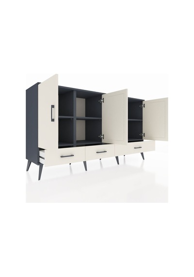 Hyperion Konsol 6 Raflı 3 Çekmeceli 4 Kapaklı 176x44x99 Antrasit- Antrasit-aytaşı Hyperion Konsol 6 Raflı 3 Çekmeceli 4 Kapaklı 176x44x99 Antrasit- Antrasit-aytaşı