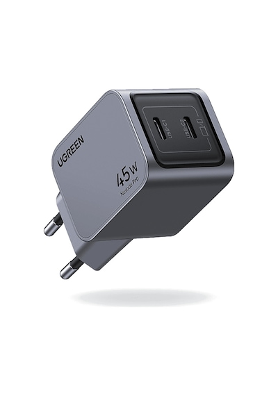 Ugreen Nexode Pro 45 W QC PD 2xUSB-C Gan Hızlı Şarj Cihazı Uzay Grisi