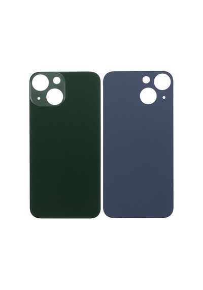 Apple Uyumlu iPhone 13 Mini Logolu Arka Pil Batarya Kapağı, Lens Hariç. Yeşil