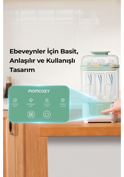 Momcozy Biberon Kurutucu Ve Sterilizatörü İç İçe Geçen 4 Ü 1 Arada Kompakt Ve Modüler