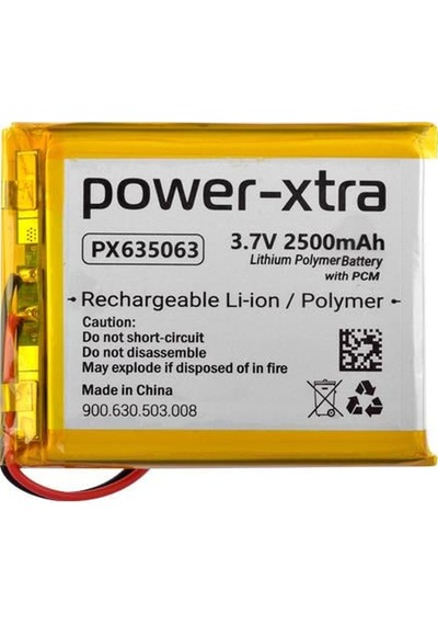Power-xtra Px635063 - 3.7v 2500 Mah Li-polymer Pil - Devreli