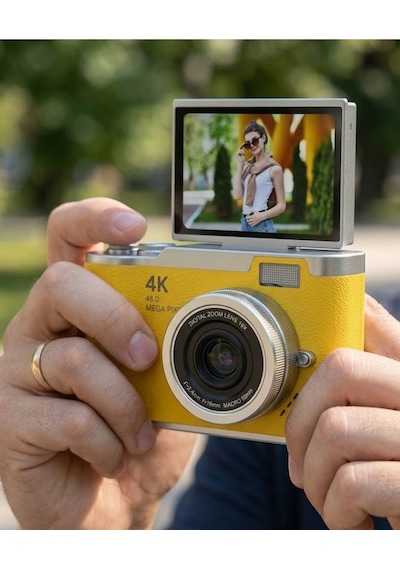 Profesyonel Çekim İçin 48 Mp Dijital Kamera Flip Screen 18x Zoom Uzun Pil Ömrü Çocuk Kamera