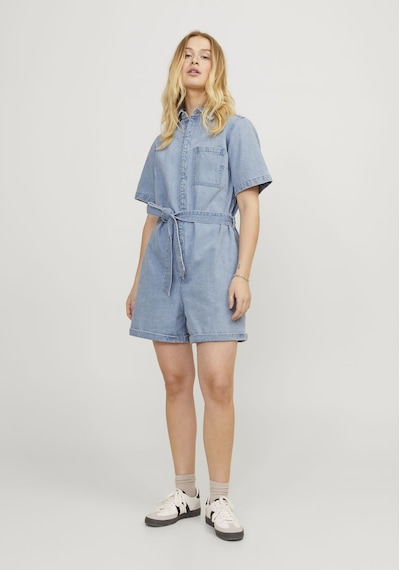 Jack & Jones Kadın Belden Bağlamalı Denim Tulum - Isla 12254008 Light Blue Denim Açık Mavi Jack & Jones Kadın Belden Bağlamalı Denim Tulum - Isla 12254008 Light Blue Denim Açık Mavi