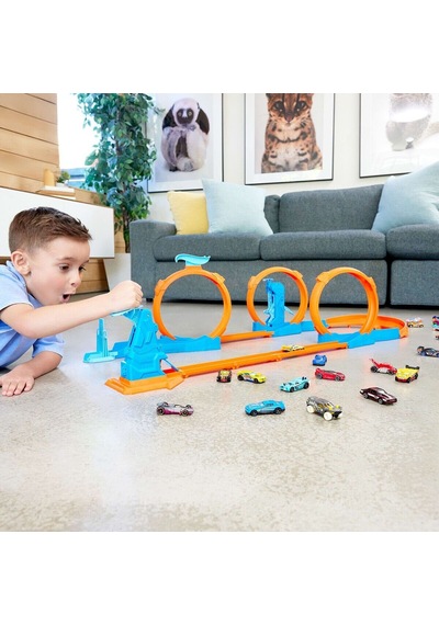 Jdw39 Hot Wheels Track Creator Triple Loop Speed Kit Çok Renkli