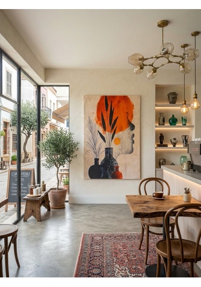 Tablo 60x90 Cm Büyük Boy Kafe Ve Salon Hediyelik Duvar Aksesuarı Siyah Mat