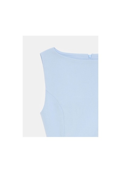 Dilvin 50281 Peplum Top-açık Mavi-16456