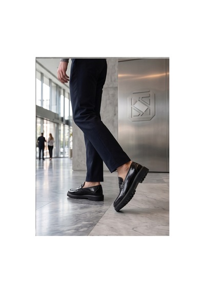 Crc Ayakkabı Siyah Deri Chunky Derby Ayakkabı - Modern Silhouette Design