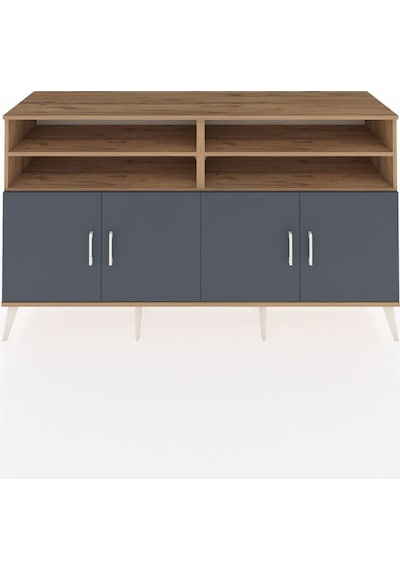 Hyperion Konsol 6 Raflı 4 Kapaklı 176x44x99 Çam-antrasit/aytaşı Çam-antrasit/aytaşı