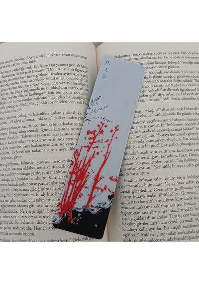 Kitap Ayracı - Kırmızı Çiçek Model4