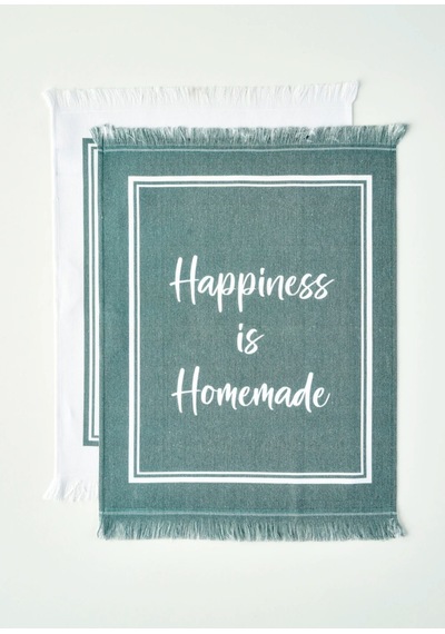 Bella Maison Happiness Pamuklu Kurulama Bezi 2'li Yeşil 40x50 Cm Yeşil