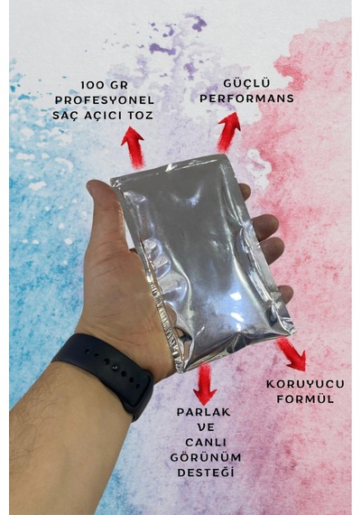 Saç Açıcı Toz, Yüksek Performanslı Tek Kullanımlık Set, 100 Gr Saç Açıcı, 200 Gr Oksidan