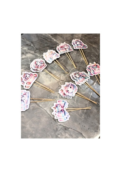 Hiras Dizayn Unicorn Cupcake Pasta ve Kurabiye Süsü 20 Adet
