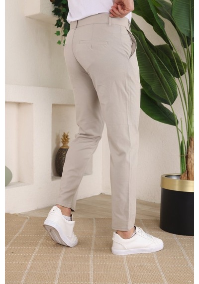 Efnaz Style Erkek Slim Fit Dilli Kumaş Pantolon Bej